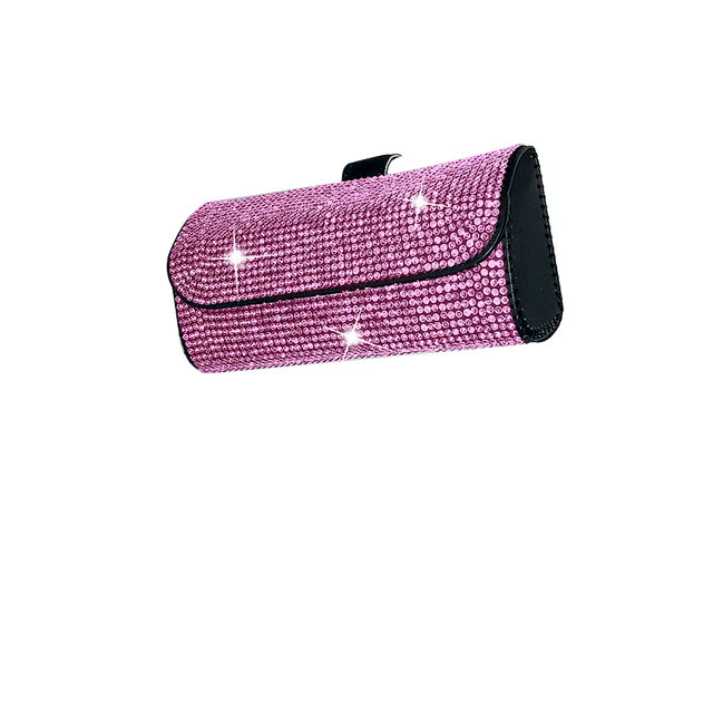 Diamond Car Glasses Case Sunglasses Storage Box Glasses Holder Sun Visor Glasses Case Bling Car Assessoires Interior for Women