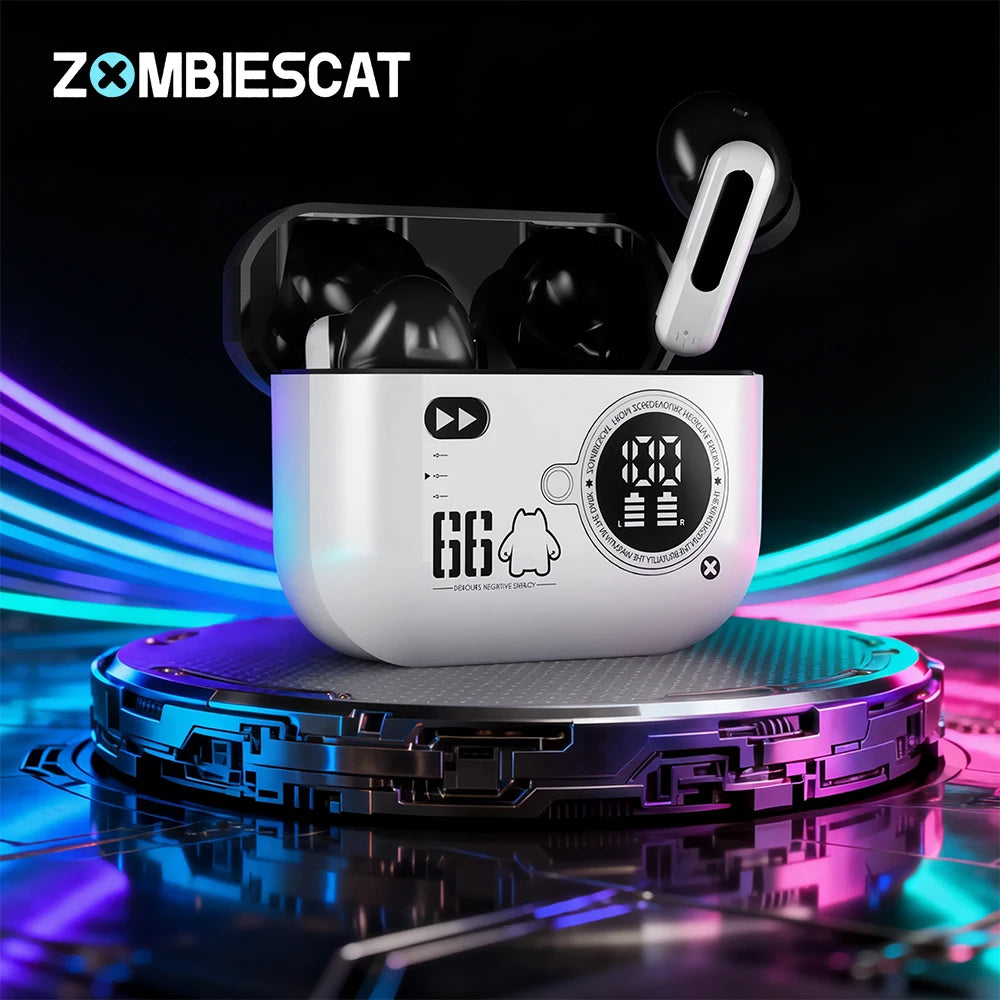 Zombies Cat B20 Alloy ANC Bluetooth 6.0 Earbuds -45dB Active Noise Cancellation Headphones Powerful Bass TWS Wireless Earphone