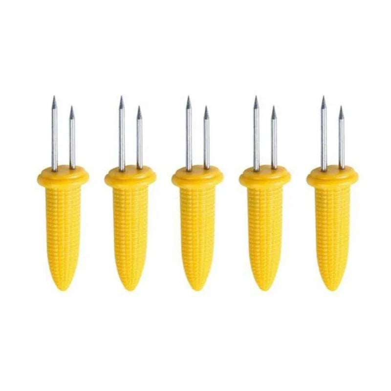 5/10/20Pcs Corn Holders BBQ Stainless Steel Fruit Double Corn Forks Anti Scalding Corn Outdoor Camping Barbecue Tool Accessories