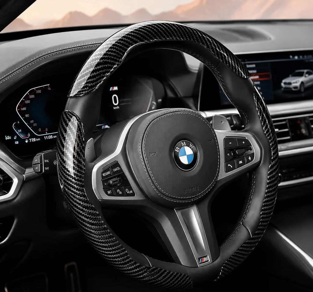Suitable for Bmw Carbon Fiber Texture Steering Wheel Cover  for X3 3 5 2 4 1 7 8 Series X1 X5 X2 X4 X6 X7 Ix I4 I5 I7 Z4