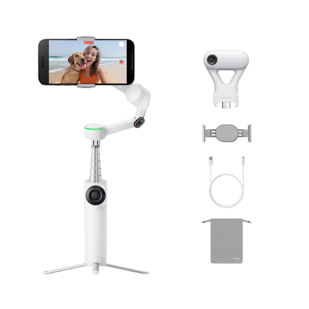 Insta360 Flow 2 Pro - Foldable AI Phone Gimbal, Tracked in 200+ Apps with Apple DockKit, Original，Multi-Person Tracking