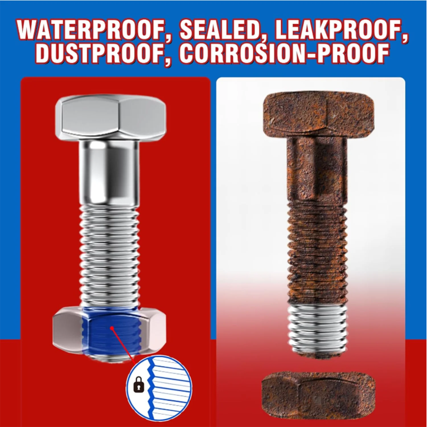 50ml Thread Locking Agent, Medium Strength Blue Anaerobic Adhesive for Fixing Screws and Nuts, Anti-Loosening, Anti-Corrosion, Oil Resistant, Blue Loctite