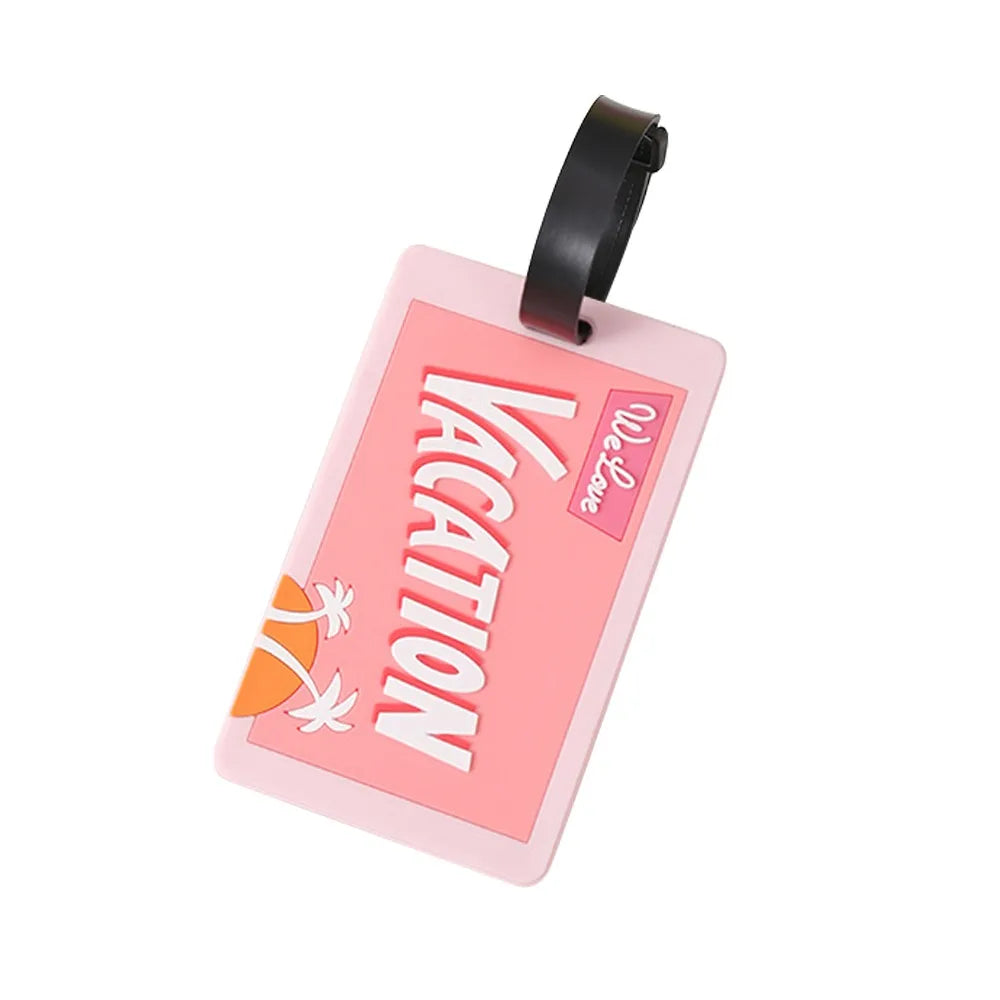 Cute Silicone Luggage Tag Waterproof Letter Style Suitcase Tag Lightweight Durable Name Address Label