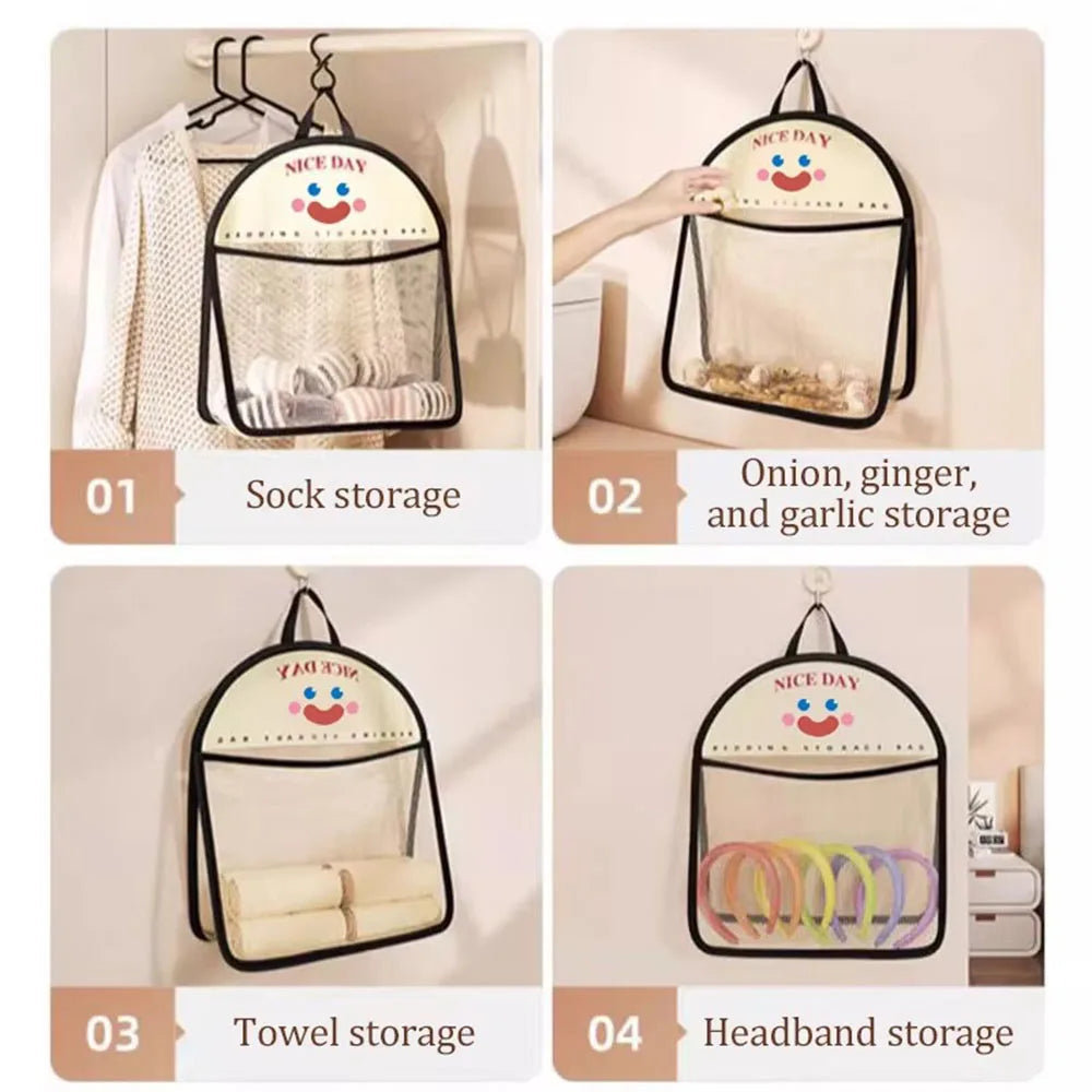 Cute Wall Hanging Breathable Mesh Bag Underwear Storage Bag Socks Storage Bag Wardrobe Organizer Storage Underwear Accessories
