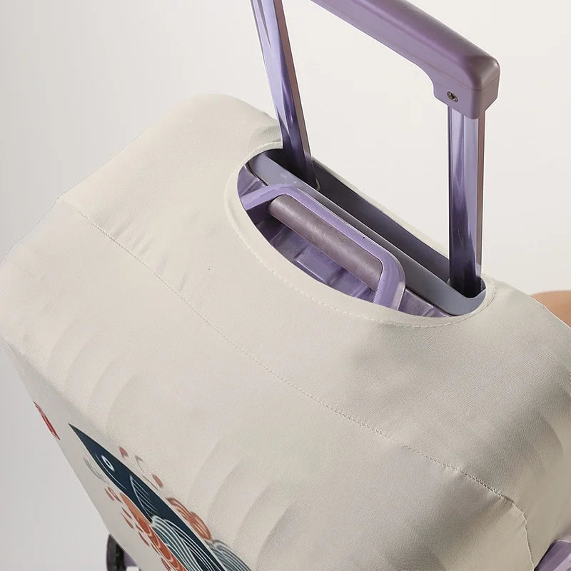 Japanese Koi Wave Pattern Luggage Protective Cover, suitable for 18-32 inch luggage covers, luggage handle gloves, travel access