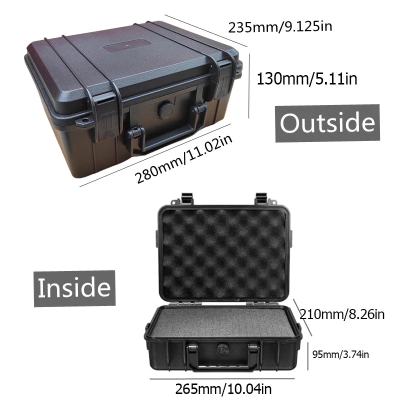1pc Safety Instrument Tool Box Waterproof Hard Carry Case Bag Tool Case Sponge Protective Tool Storage Box Shockproof Hard Case