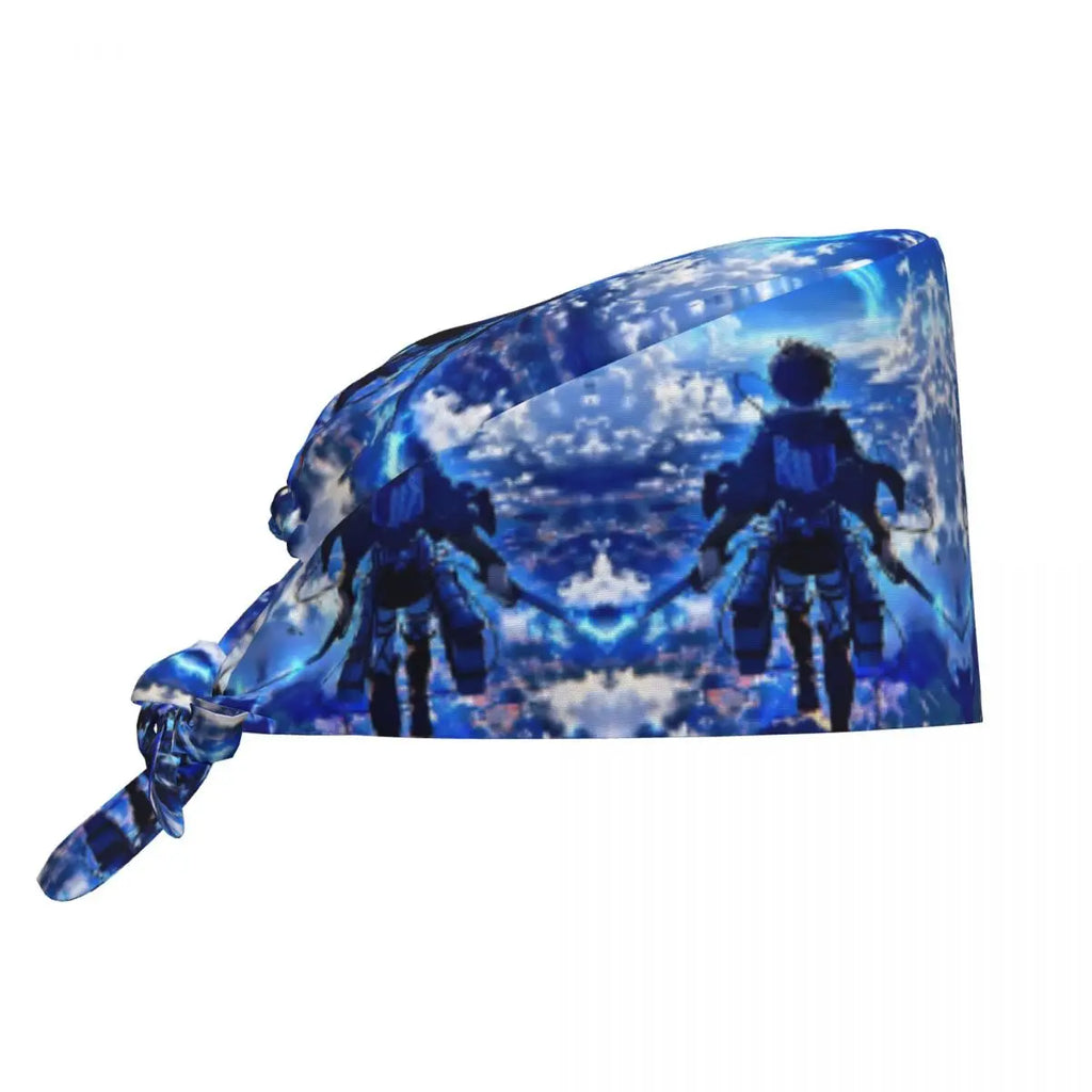 Custom Attacks On Titans Cleaning Working Cap Cool Men Women Cartoon Anime Comic Film Scrub Cap Surgicals Hat Nurse Scrubs Hat
