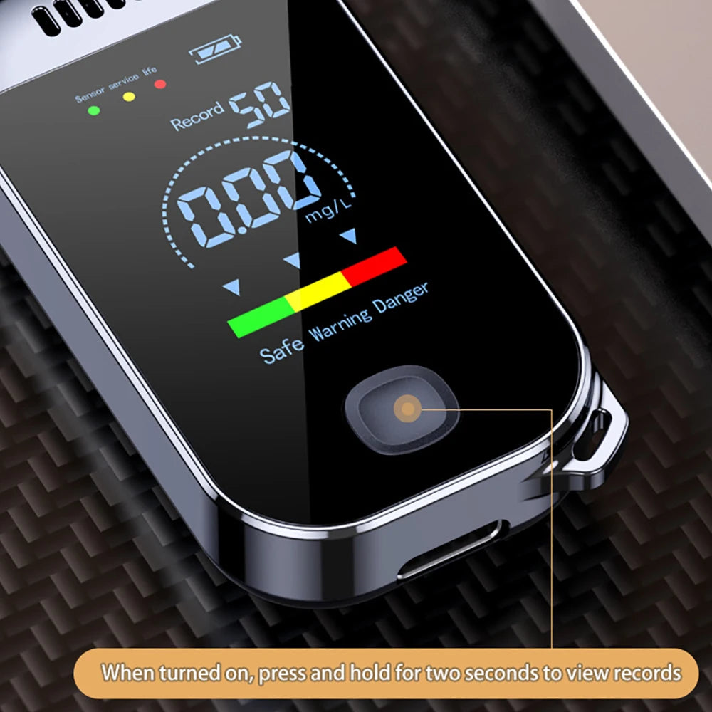 NEW Digital Breath Alcohol Tester Professional Breathalyzer With LCD Display USB Rechargeable Electronic Alcohol Tester Keychain