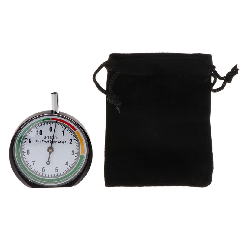 Tire Tread Depth Gauge Dial Type Tire Tread Depth Gauge Professional for Motorcycle Car Truck & Bus Easy Reading Dial