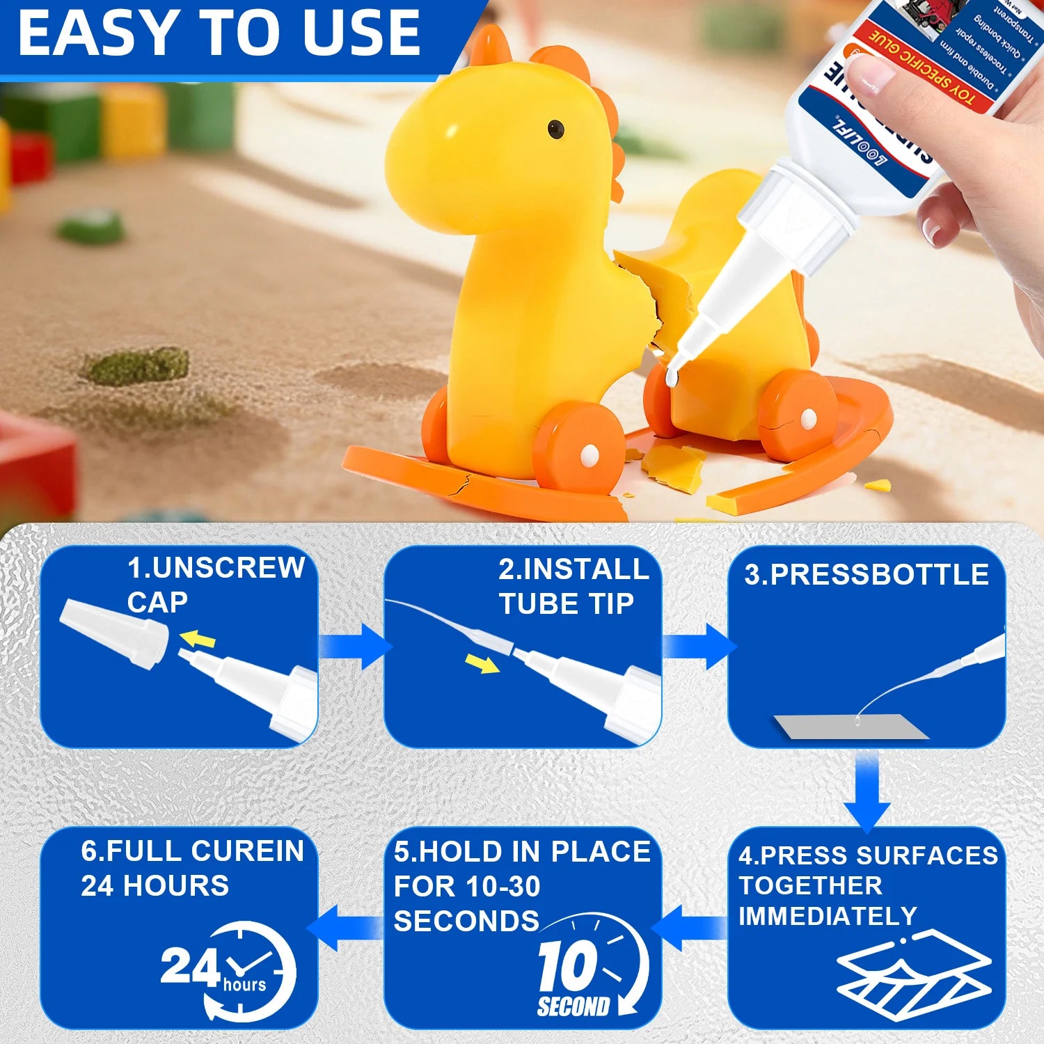 LOOLIFL 20g Cyanoacrylate Strong Adhesive - Fast Drying High Adhesive Plastic Toy - DIY Crafts for Miniature Model Restoration