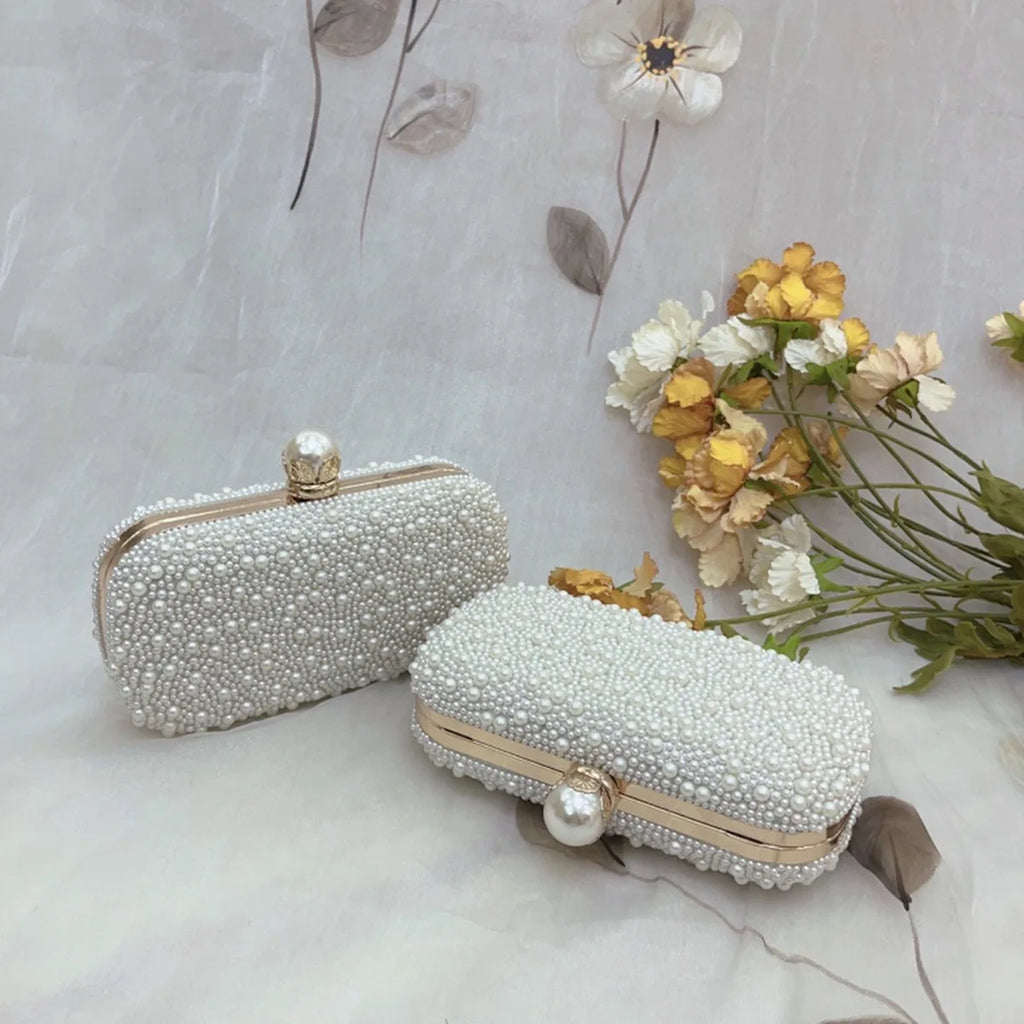 Luxury Wedding Evening Dress Bag Chain Shoulder Bag Women's Pearl Wallet Women's Party Handbag Fashion Designer Brand Purse