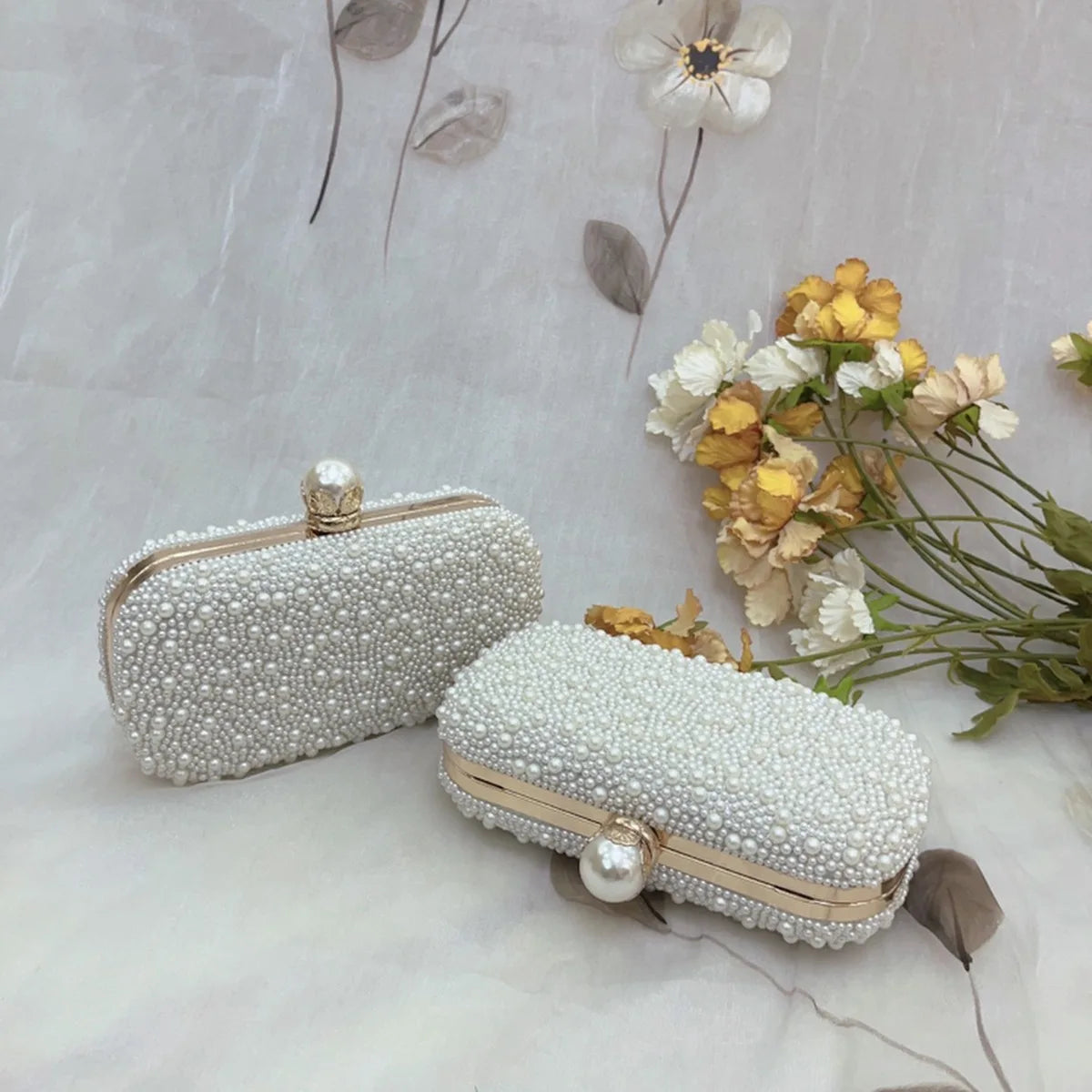 Luxury Wedding Evening Dress Bag Chain Shoulder Bag Women's Pearl Wallet Women's Party Handbag Fashion Designer Brand Purse