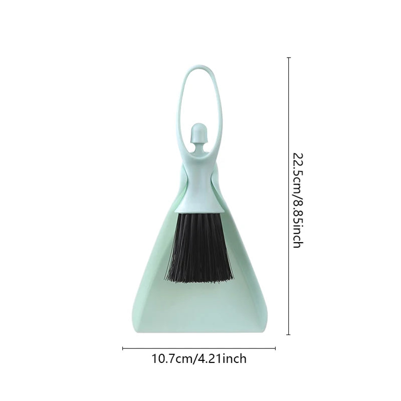 NEW 1PC Mini Handy Desktop Keyboard Sweep Dustpan Cleaning Brush Corner Broom Pan Set With Handle Household Cleaning Tool