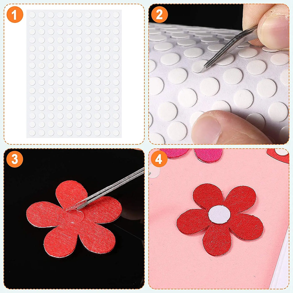 100pcs 1/1.5/2cm Double Sided Tape Stickers Removable Round Clear Sticky Tack No Trace Small Stickers for Festival Decoration