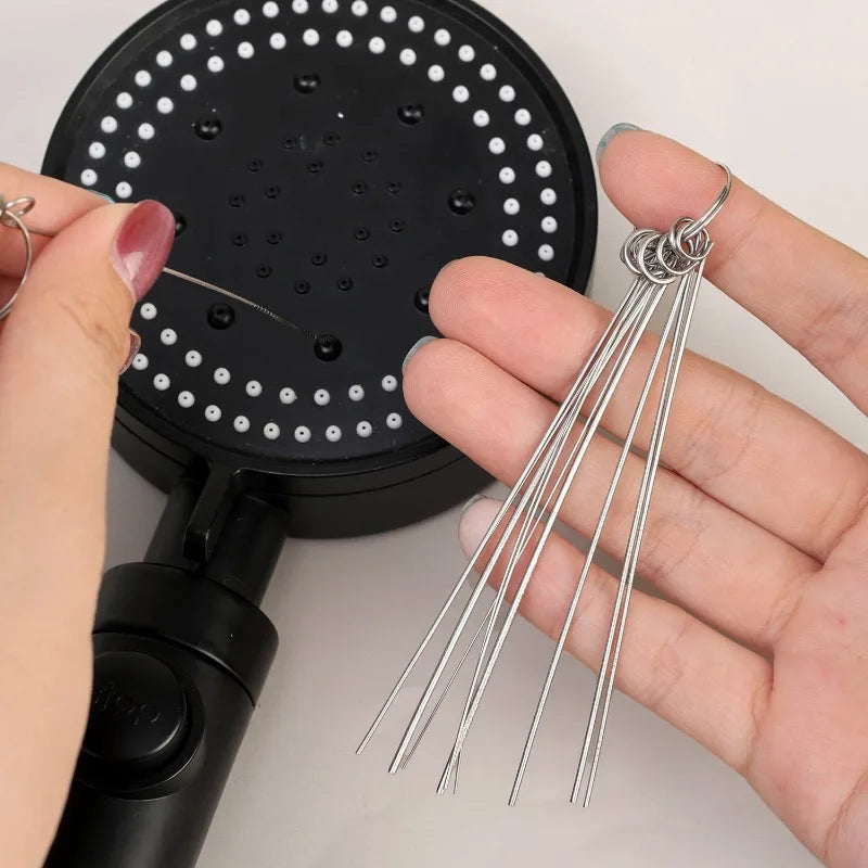 Stainless Steel Needle Shower Head Cleaning Brushes Set Suitable For Multi Size Shower Heads Bathroom Accessory Cleaning Tools