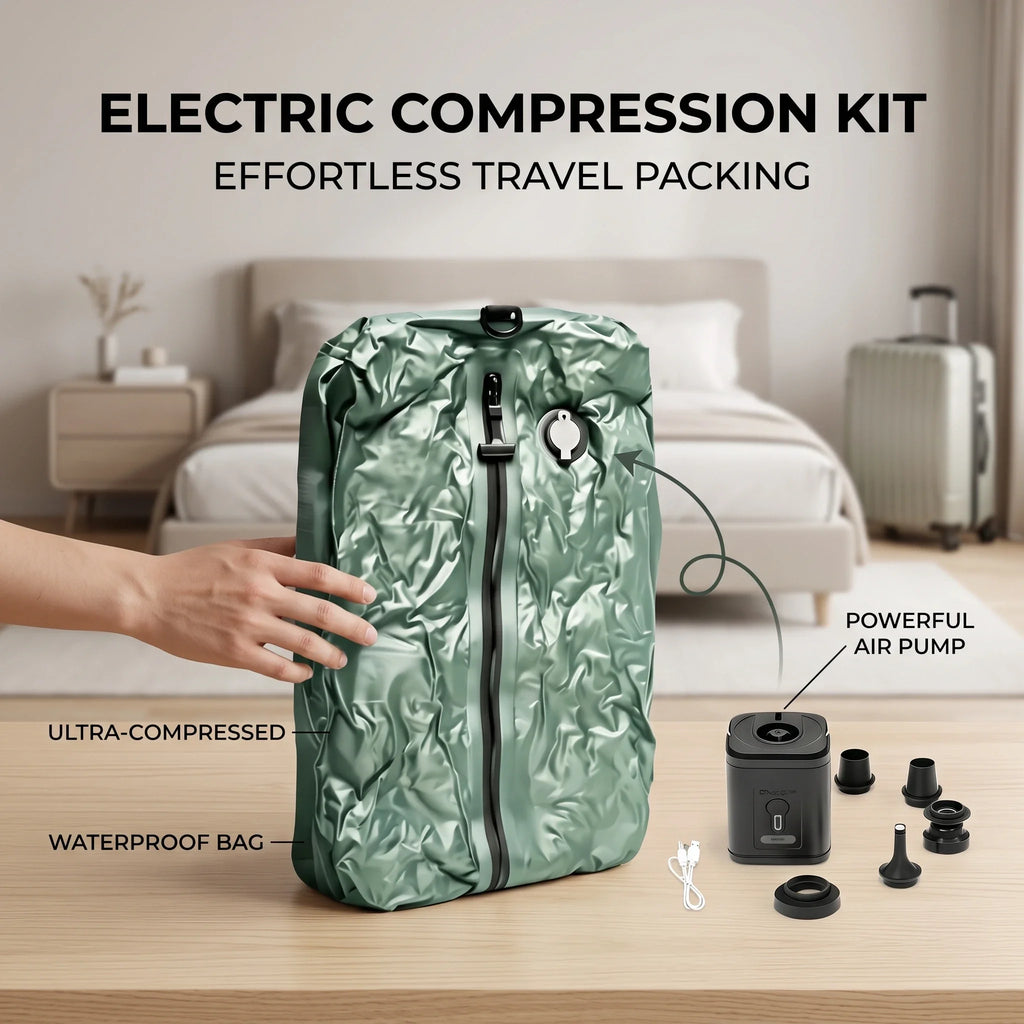 Organizers Storage Garment Bags Vacuum Compression Travel Set, USB Electric Pump 1200mAh Reusable Closet Wardrobe Space Saver