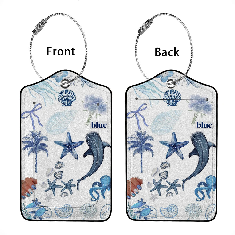 HOT SALE Cute animals Leather Business Luggage Tag Suitcase Address Label Luggage Boarding Case Label Name ID Address Clip