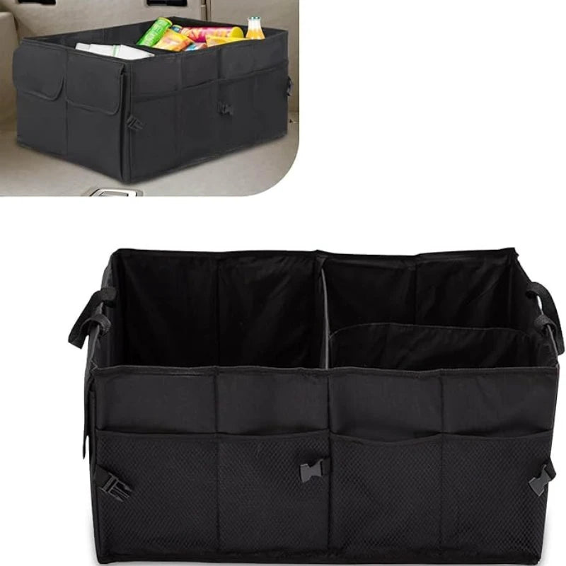 Car Trunk Backseat Organizer for SUV, 8 Pocket Waterproof, Dust-proof, Sturdy Foldable Cargo Net Storage with Adjustable Straps