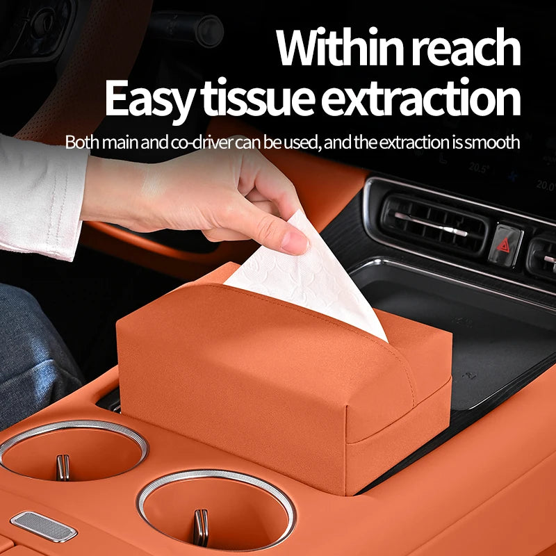 Magnetic car tissue box 2026 new high-end car interior drawer box roof tissue storage car tissue bag