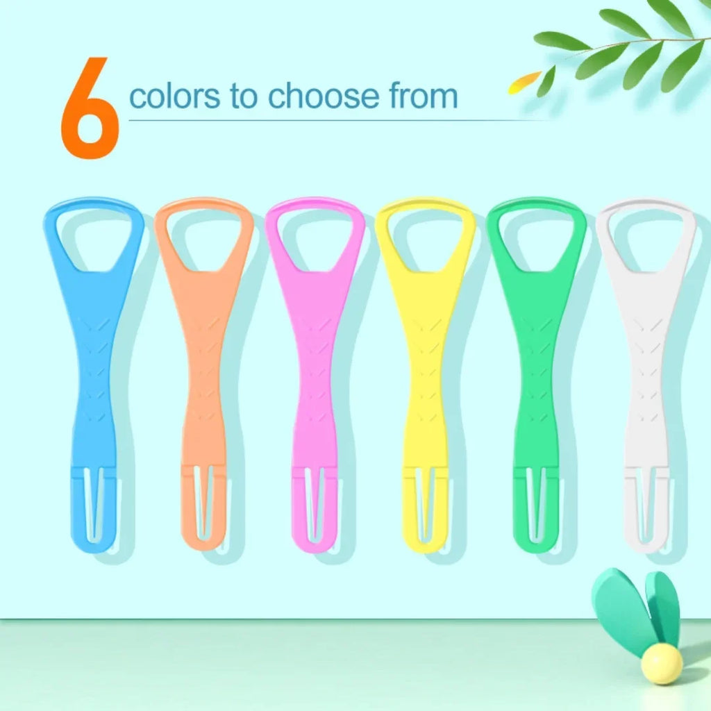 20pcs/box Tongue Scraper with Dental Picks Disposable Double Side Tongue Cleaning Tool Foldable Tongue Scraper Oral Hygiene Care