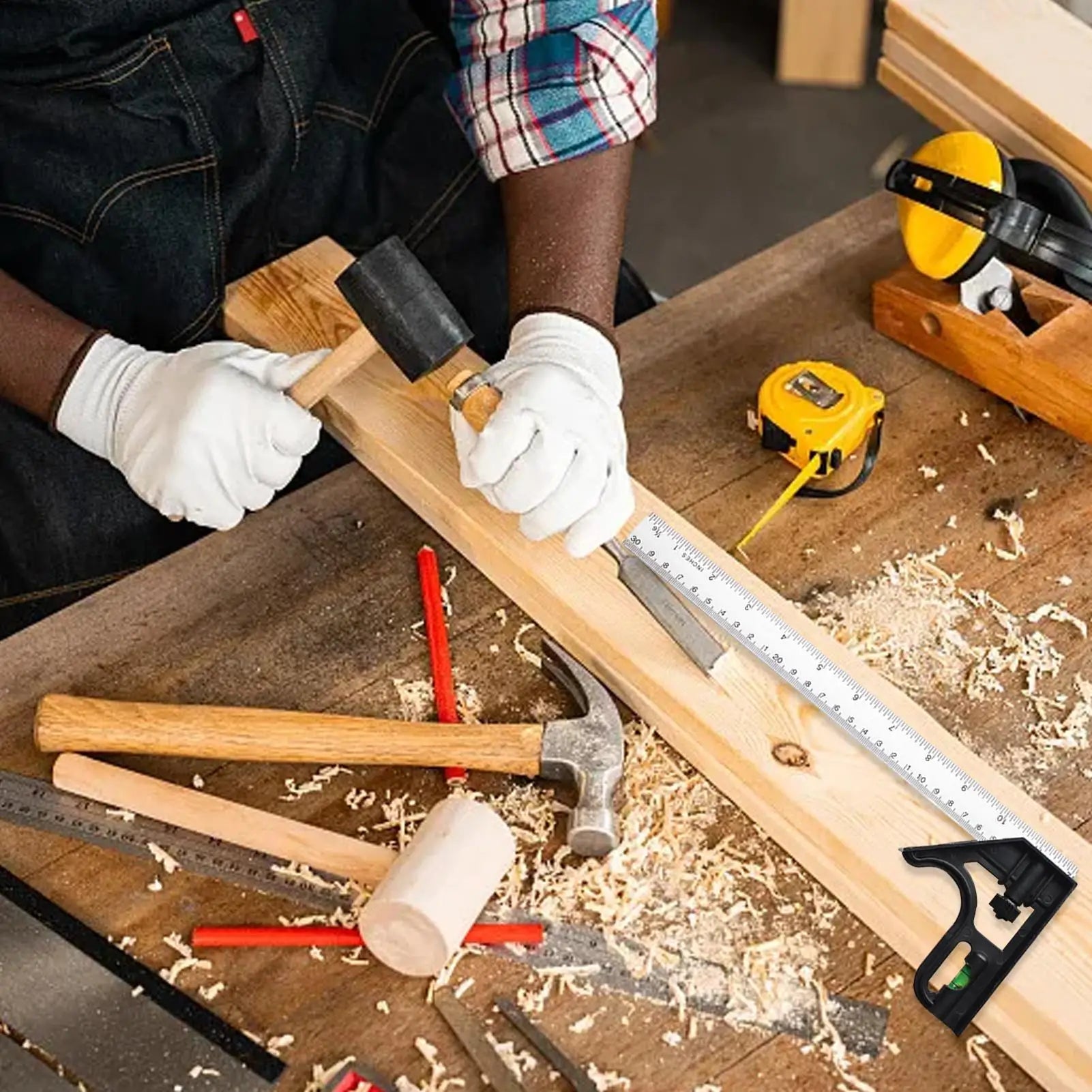 Stainless Steel Angle Combination Square Activity angle ruler Woodworking universal 45 high-precision combination angle ruler