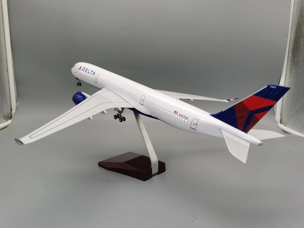 1/142 Scale 47CM Airplane A350 Delta Airways Airplane Model Toy with Wheel Landing Gear Aircraft Model Plane for Collectible