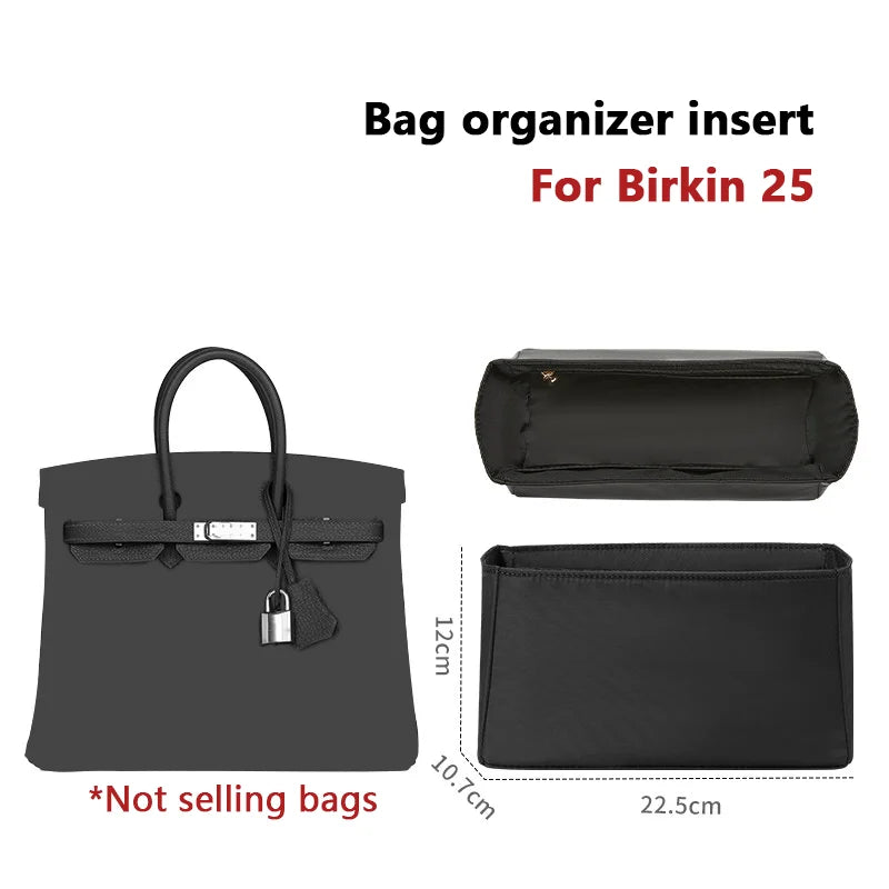 Bag Insert for Birkin 25 Purse Organizer with Support Shaper Tidy Storage Space-Saving Lightweight Durable Bag