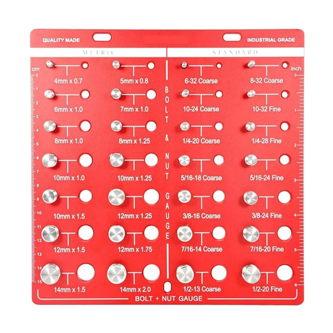 Nut and Bolt Thread Gauge Lightweight Metric Portable Aluminum Alloy Compact Exquisite Identification Imperial Nut Checker