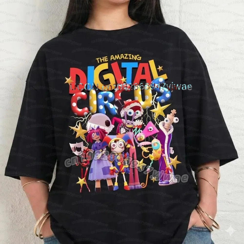 The Amazing Digital Circus Periphery T-shirt Men and Women New Summer Cotton Y2K Clothing Fashion Comfortable Short Sleeve Tops