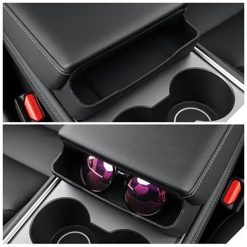 For Tesla Model Y Interior Accessorie Central Control Armrest Box Glasses Pocket Card Key Cell Phone Storage Casket Auto Parts