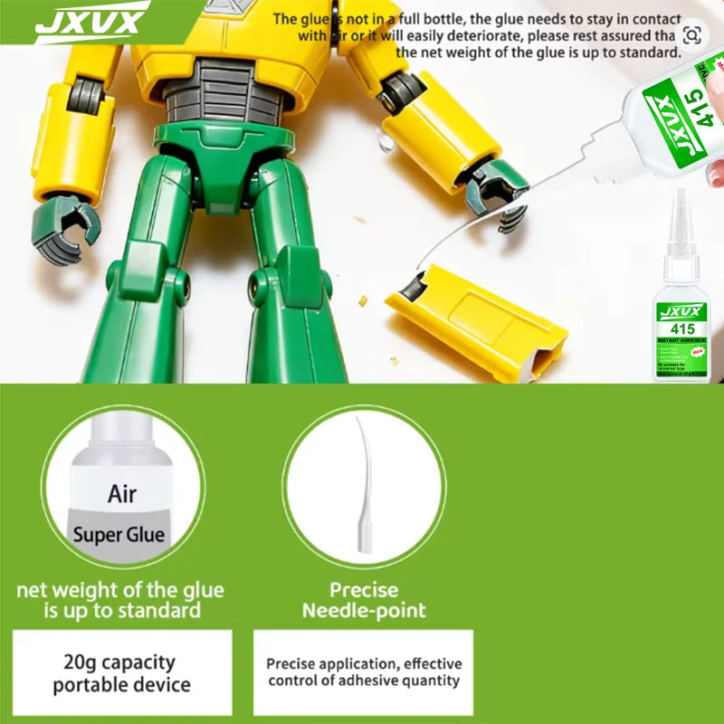 JXVX 1-5PCs 495 Super Glue Strong Fast Drying Instant adhesive - Universal Cyanoacrylate Glue Mighty Instant Glue for Resin Ceramic Metal Glass Liquid Glue Tool Includes dispenser,20g.