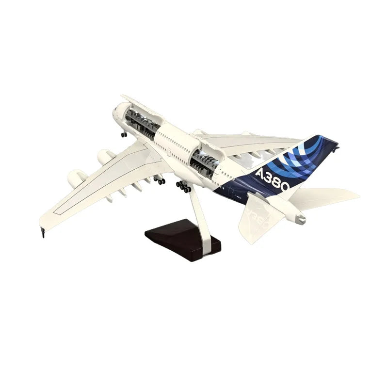 New Type Diecast Model A380 Prototype Resin Openable Cabin Door Airplane With Light Airline Collection Decoration Display Gifts