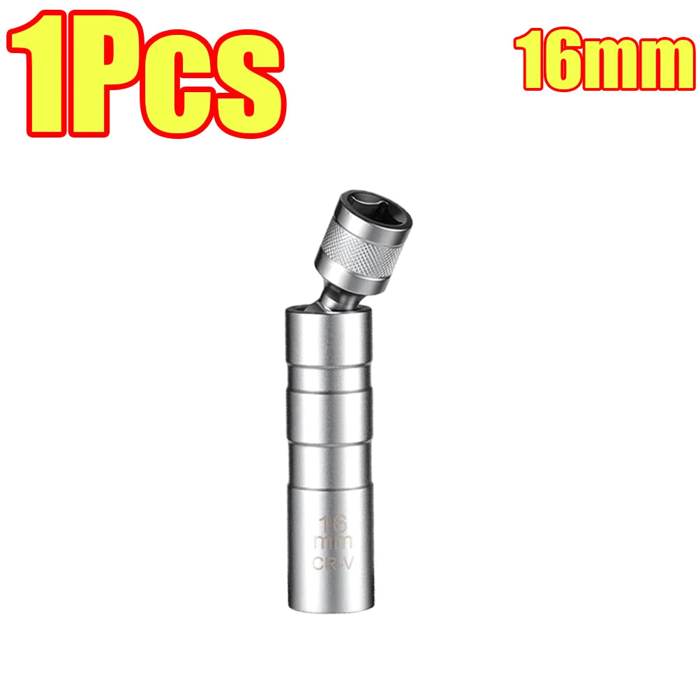 1-4Pcs Spark Plug Socket Key Magnetic 14mm 16mm Swivel Thin Wall Spark Plug Socke 12 Point Wall Ignition Plug Removal Tool