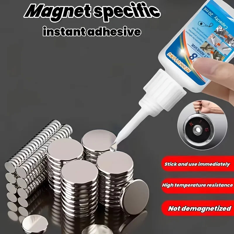 1pc/2pcs Magnetic Glue 20G, a Special Adhesive for Magnets, Fast-Curing Glue Suitable for Bonding Plastic, Metal, Wood,PVC,Nylon