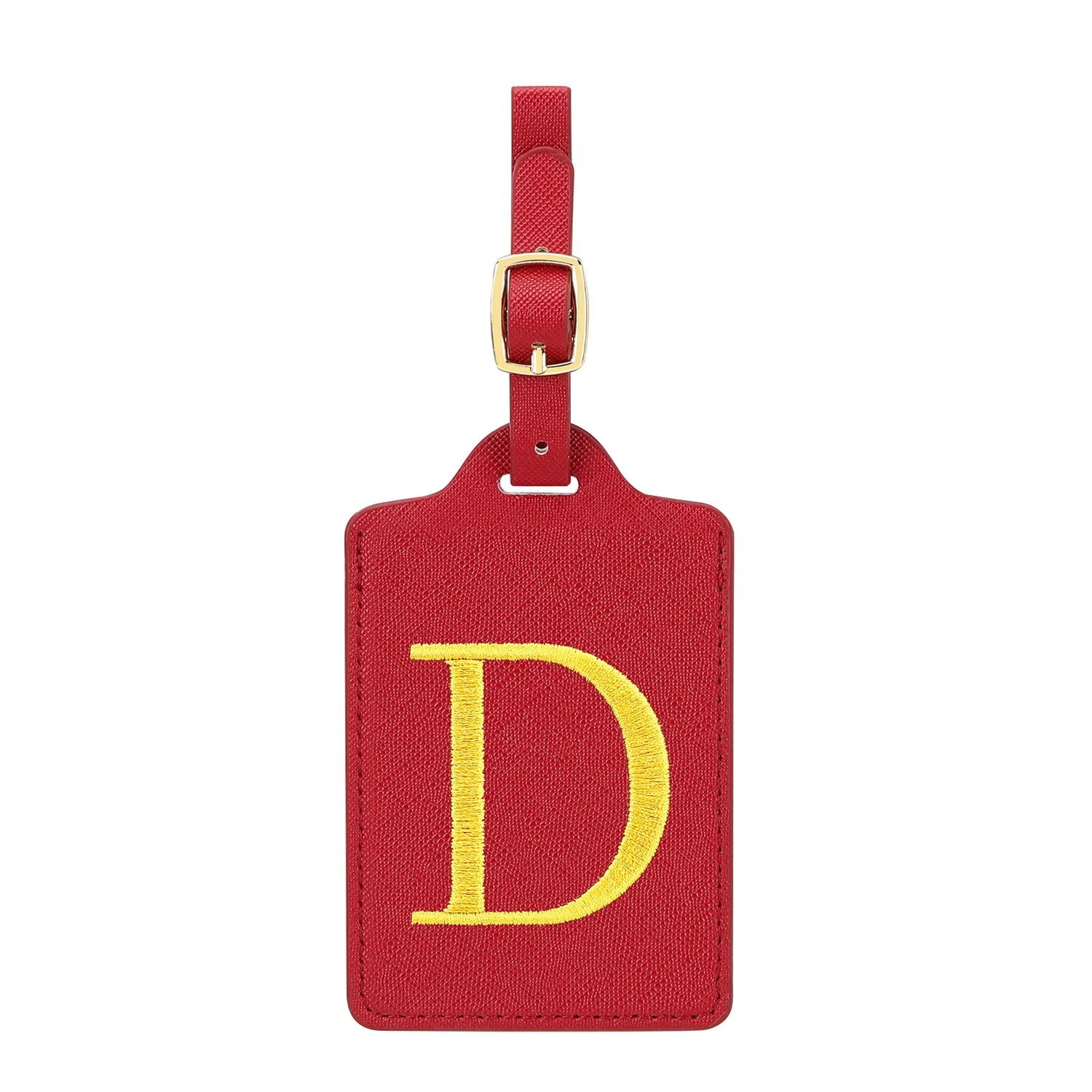 MIYIN 26 letters Luggage Tags for Suitcases PU Leather Privacy Protection Bag Tags Travel Accessories Essential, Energetic Red