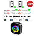 2026 Upgrade 4 in 1 Wireless Carplay Dongle Android Auto Adapter Mirror Link Screen Plug & Play Bluetooth for Apple and Android