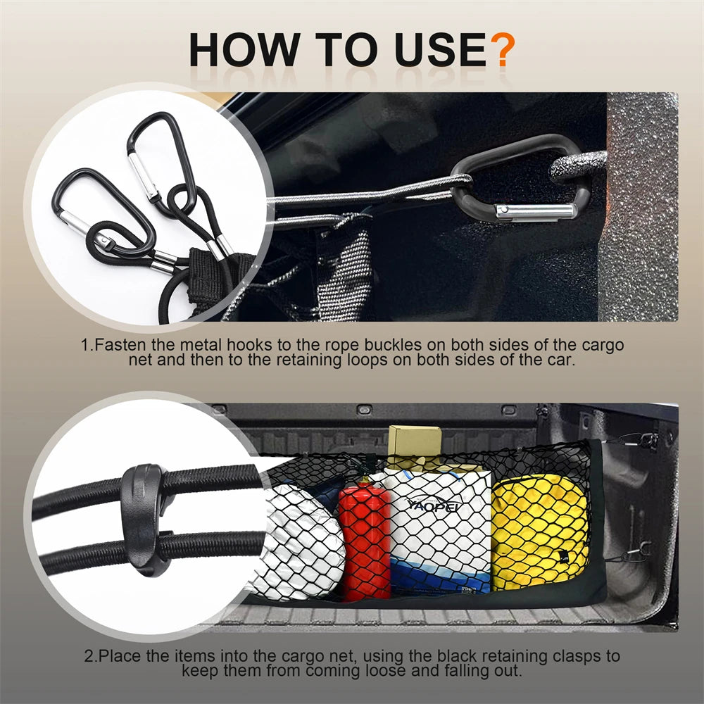 Car Trunk Net Elastic Luggage Net Cargo Organizer Storage For Chevy Silverado GMC Sierra Tretchable Car Mesh Network Pocket