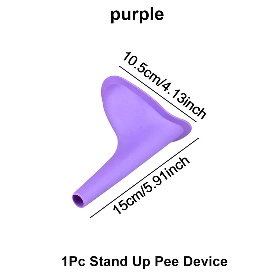 Foldable Reusable Silicone Women's Pee Funnel, Portable Easy-to-Clean Stand-Up Urinal, Emergency Pee Device for Outdoor Travel C