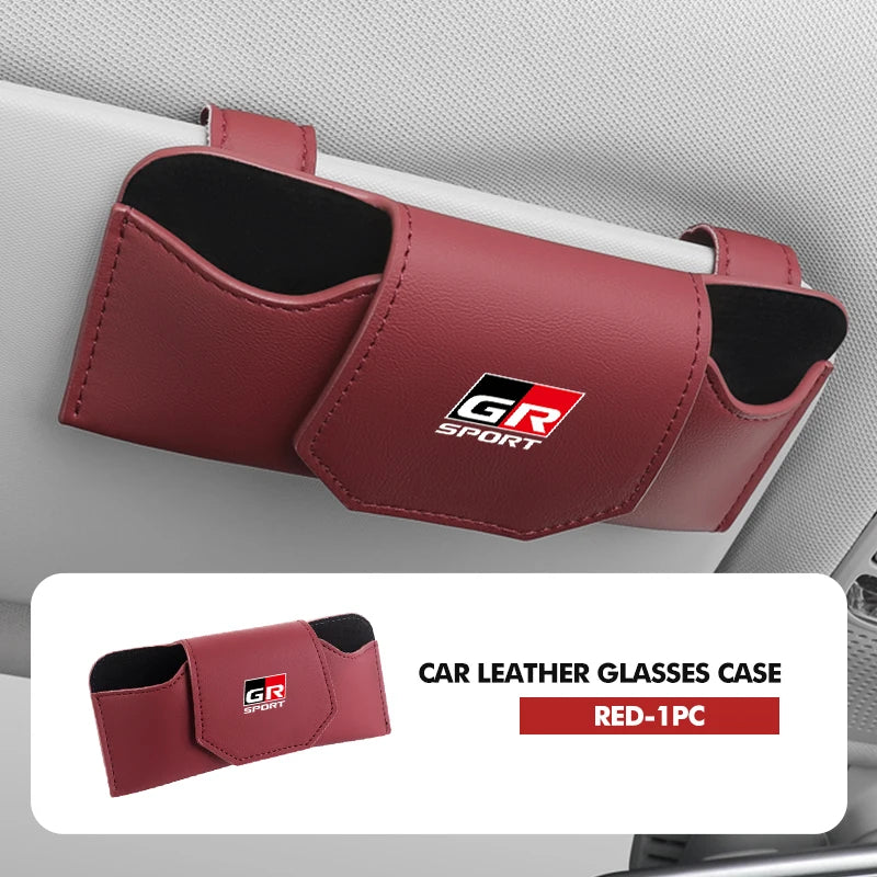 Car Glasses Holder Sun Visor Sunglasses Clip Card Accessories For Toyota C-HR CHR Logo 2016 2017 2018 2019 2021 2022 Fortuner
