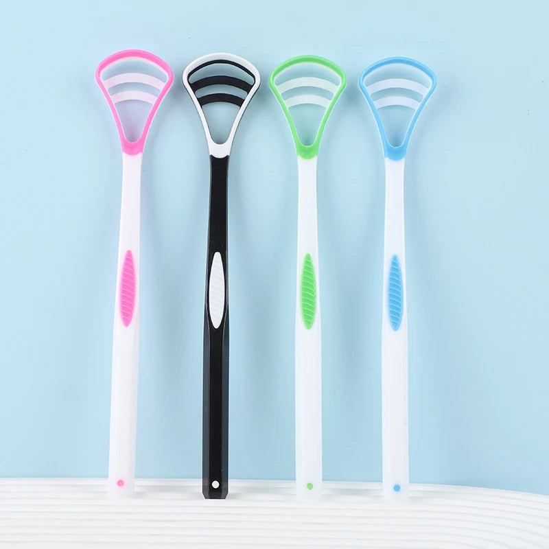 △ Dual Uses Tongue Scraper Cleaners Reusable Oral Health Cleaning Brush Hygiene Care Toothbrush Mouth Fresh Breath Scraping