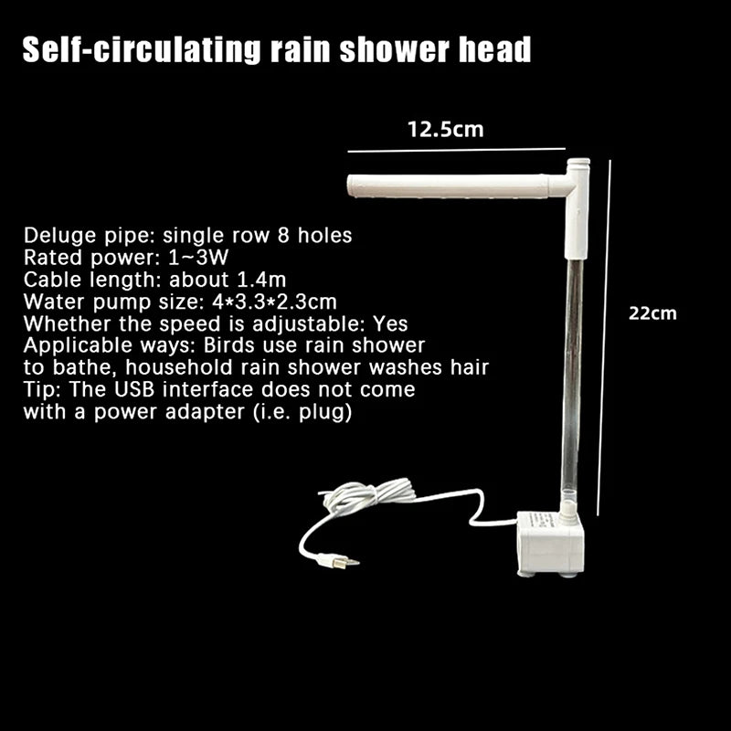 New Sale New Automatic Parrot Bird Bath Tub USB Electric Pet Circulating Water Bathtub Shower Fountain Pet Supplies