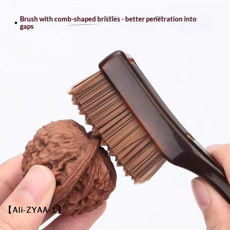 【A】New Portable Checkerboard 10000 Bristle Antique Polishing Brush For Diamond Walnut Olive Pit Deep Cleaning Brightening