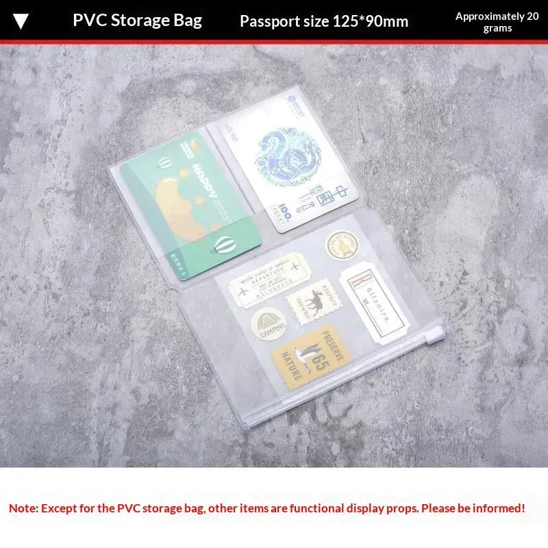 PVC Zipper Bag For Midori Travelers Notebook Journal Planner Accessory Card Holder Storage Standard/Pocket/Passport