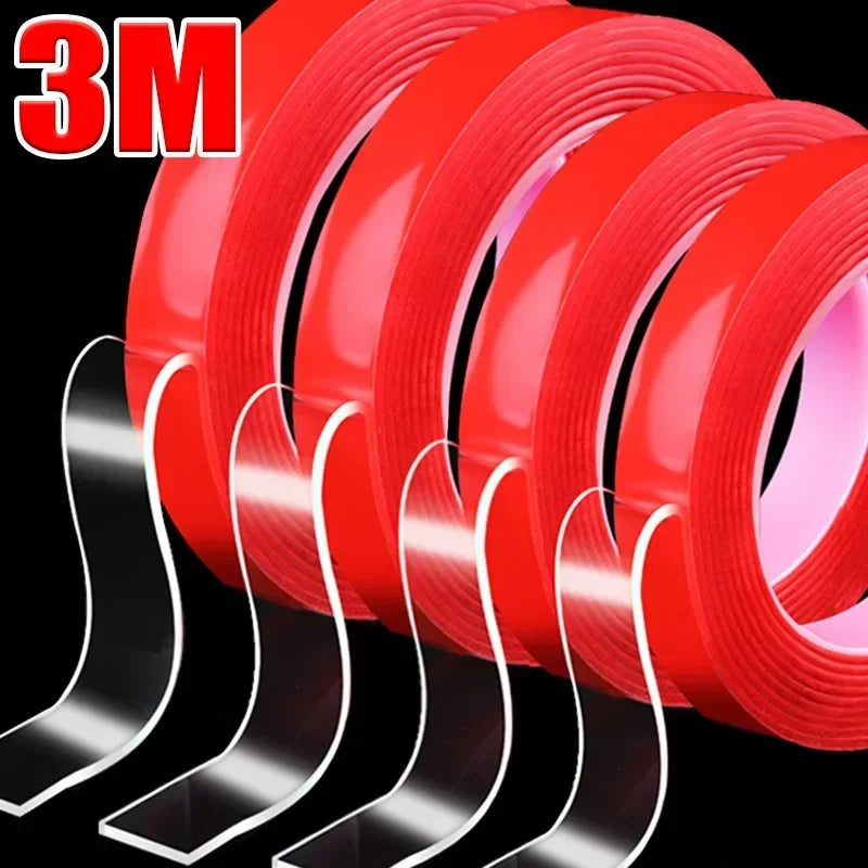 5-30mm Double Sided Adhesive Tape trong Viscosity Transparent Polyester Resin Tapes No Traces Fixed Stickers for Home Office
