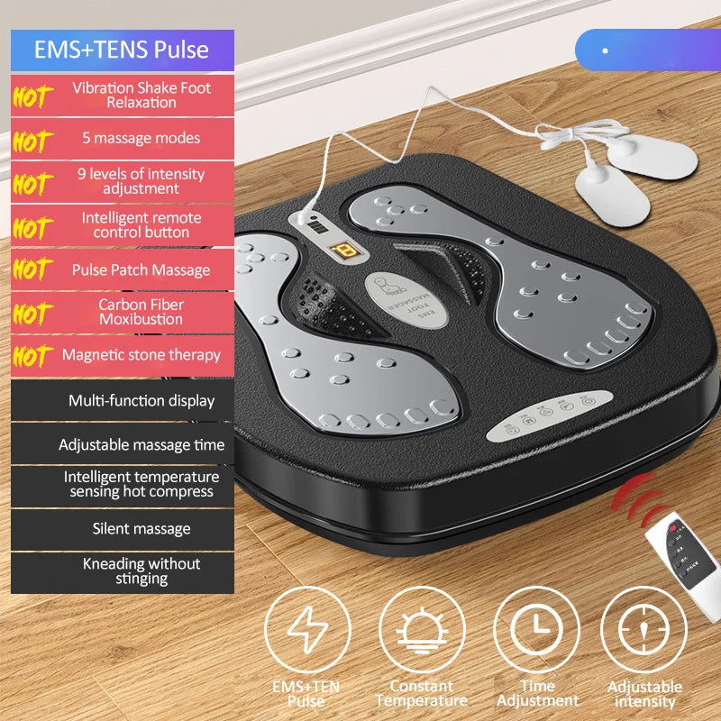 Vibration Foot Leg Trainer with Heat,Remote Control,Adjustable Vibration Speed Electric Machine, for Circulation,Plantar Fa