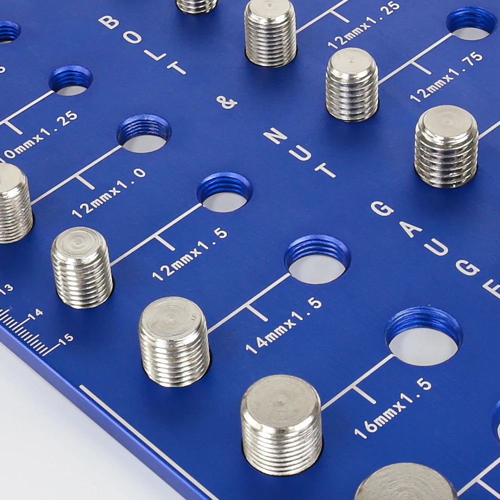 Nut and Bolt Thread Checker Set 22 Thread Identifier Gauge Inch Metric Size Precise Screw Size and Thread Gauge Measuring Tool