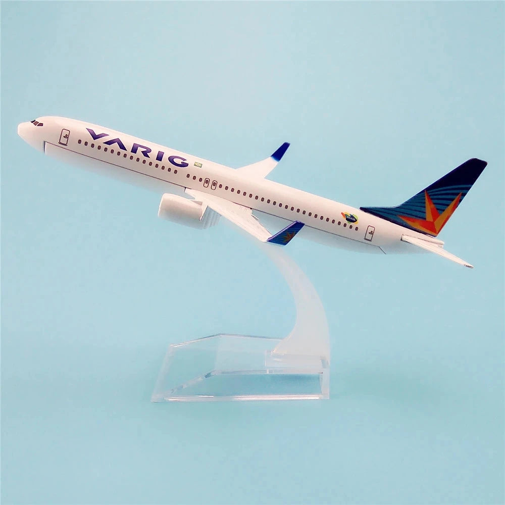 1:400 Diecast Metal Model Plane Toy Children Kids 16 cm Brazilian VARIG Airlines B737 Replica For Collection w Stand