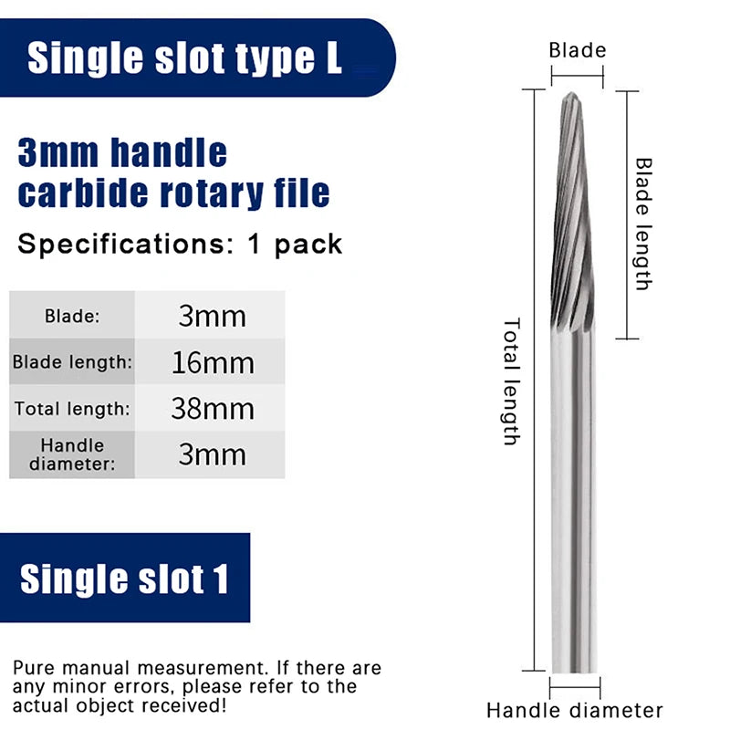 Tungsten Carbide Rotary File Hard Alloy Rotary Bur Drill Bit 3mm Shank Engraving Cutter Grinding Head For Metal And Plastic