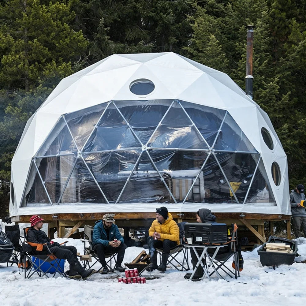 Waterproof Outdoor Exhibition Geodesic Dome Tent, Professional Galvanized Steel Round Shelter for Commercial Outdoor Activities