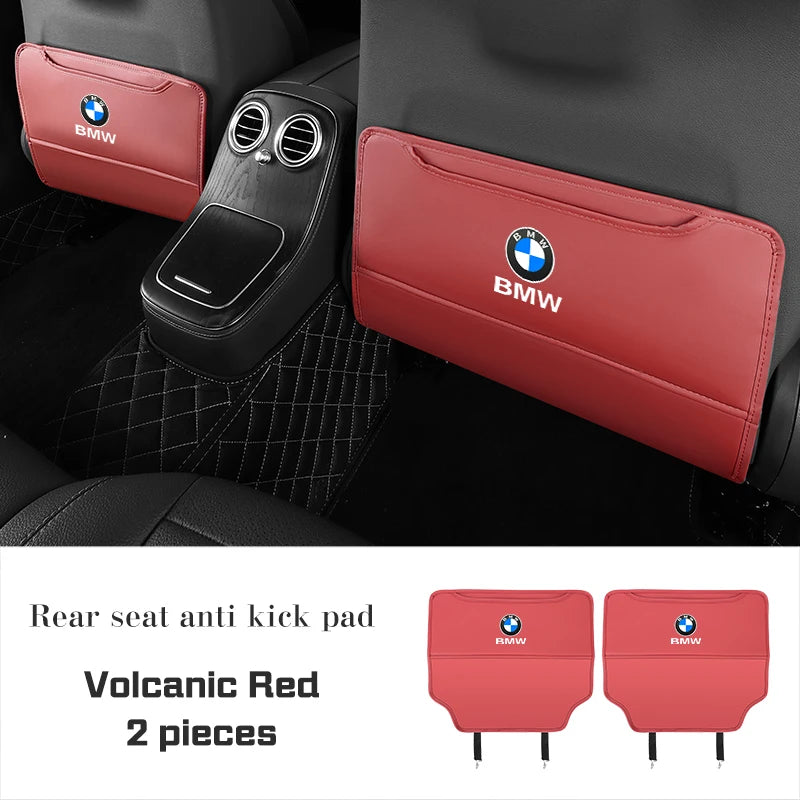 PU leather Car Seat Anti Kick Pad For BMW M M3 M4 M5 E46 E90 E92 F15 F20 F07 F40 F30 G30 G01 G02 G05 Protect Cover Storage Bag